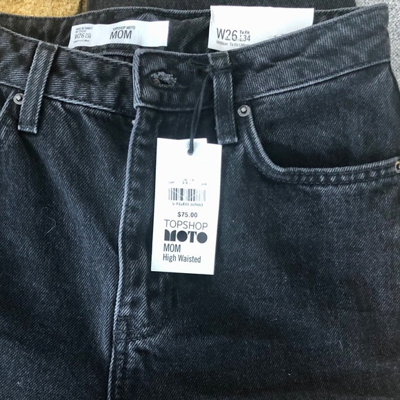 TOPSHOP NWT MOM JEANS BLACK - Picture 7 of 8